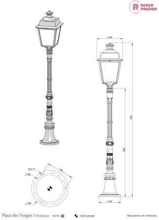 klassische Aussenleuchte 131cm